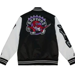 Men Mitchell & Ness Jackets & Outerwear-Team Origins Varsity Satin Jacket Toronto Raptors