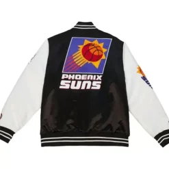 Men Mitchell & Ness Jackets & Outerwear-Team Origins Varsity Satin Jacket Phoenix Suns