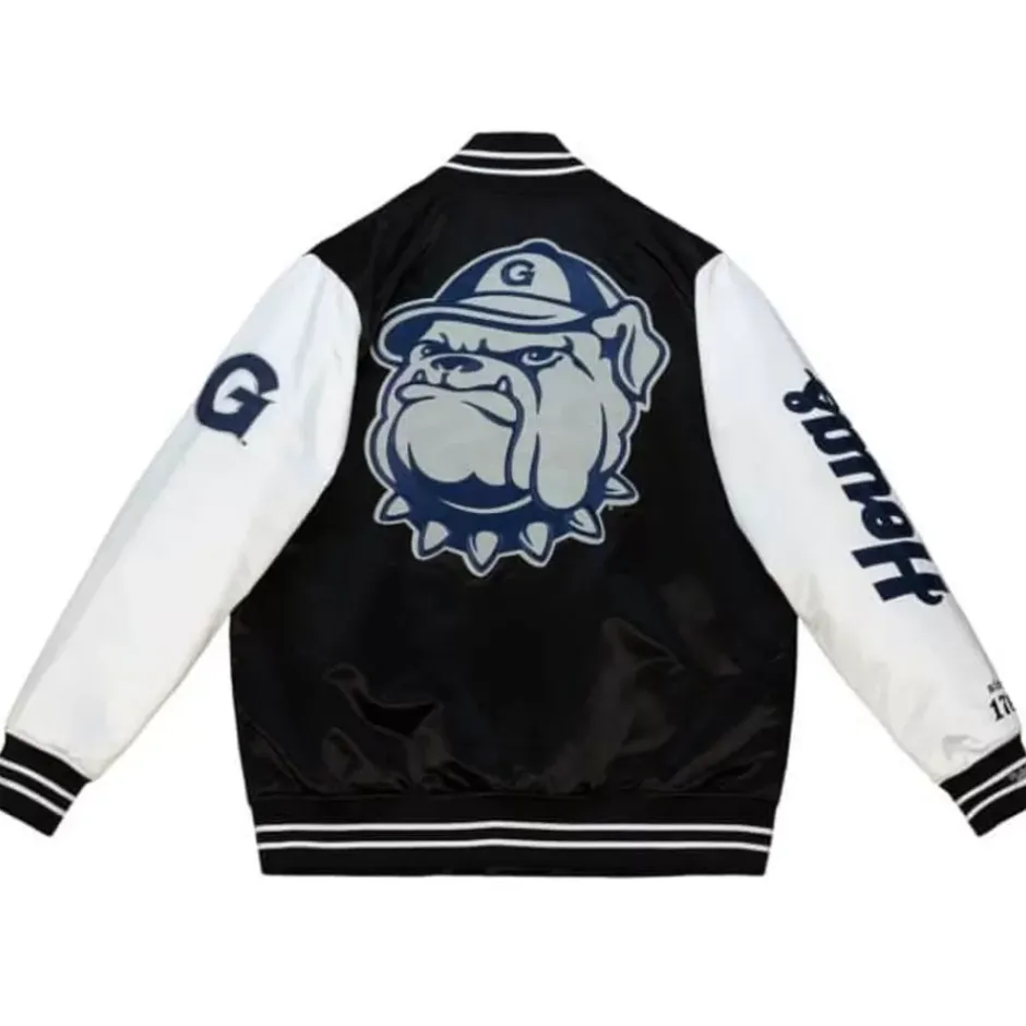 Men Mitchell & Ness Jackets & Outerwear-Team Origins Varsity Satin Jacket Georgetown University