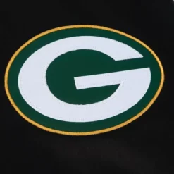 Men Mitchell & Ness Jackets & Outerwear-Team Origins Varsity Satin Jacket Green Bay Packers