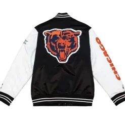 Men Mitchell & Ness Jackets & Outerwear-Team Origins Varsity Satin Jacket Chicago Bears