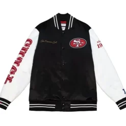 Men Mitchell & Ness Jackets & Outerwear-Team Origins Varsity Satin Jacket San Francisco 49Ers