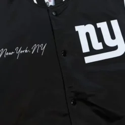 Men Mitchell & Ness Jackets & Outerwear-Team Origins Varsity Satin Jacket New York Giants
