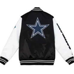 Men Mitchell & Ness Jackets & Outerwear-Team Origins Varsity Satin Jacket Dallas Cowboys