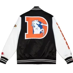 Men Mitchell & Ness Jackets & Outerwear-Team Origins Varsity Satin Jacket Denver Broncos