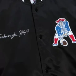 Men Mitchell & Ness Jackets & Outerwear-Team Origins Varsity Satin Jacket New England Patriots