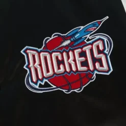 Men Mitchell & Ness Jackets & Outerwear-Team Origins Varsity Satin Jacket Houston Rockets