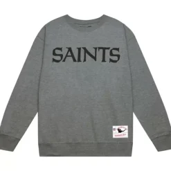Men Mitchell & Ness Hoodies & Sweatshirts-Team Wordmark 2 Crew New Orleans Saints