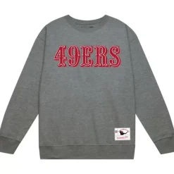 Men Mitchell & Ness Hoodies & Sweatshirts-Team Wordmark 1 Crew San Francisco 49Ers