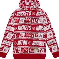 Men Mitchell & Ness Hoodies & Sweatshirts-Teamwrap Hoodie Houston Rockets