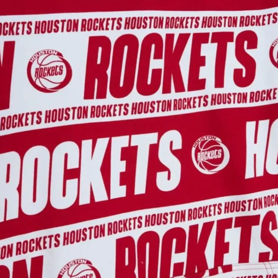 Men Mitchell & Ness Hoodies & Sweatshirts-Teamwrap Hoodie Houston Rockets