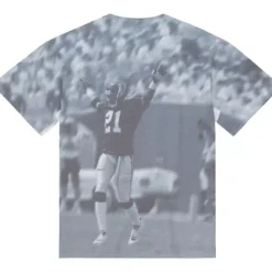 Men Mitchell & Ness T-Shirts & Tops-4Th And Goal Sublimated S/S Tee Atlanta Falcons Deion Sanders