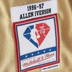 Mitchell & Ness Nba Swingman-75Th Anniversary Gold Swingman Allen Iverson Philadelphia 76Ers 1996-97 Jersey