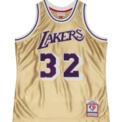 Mitchell & Ness Nba Swingman-75Th Anniversary Gold Swingman Magic Johnson Los Angeles Lakers 1984-85 Jersey