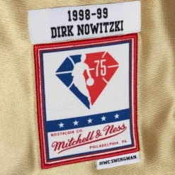 Mitchell & Ness Nba Swingman-75Th Anniversary Gold Swingman Dirk Nowitzki Dallas Mavericks 1998-99 Jersey