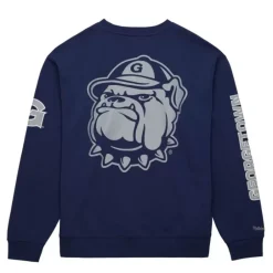 Men Mitchell & Ness Hoodies & Sweatshirts-There And Back Fleece Crew Georgetown University
