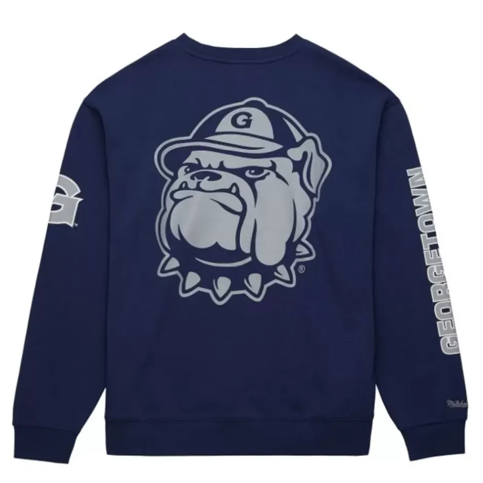 Men Mitchell & Ness Hoodies & Sweatshirts-There And Back Fleece Crew Georgetown University