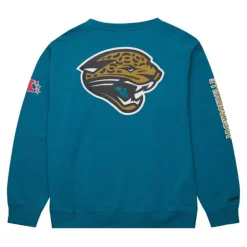 Men Mitchell & Ness Hoodies & Sweatshirts-There And Back Fleece Crew Jacksonville Jaguars