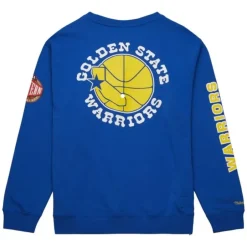 Men Mitchell & Ness Hoodies & Sweatshirts-There And Back Fleece Crew Golden State Warriors