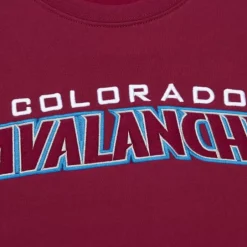 Men Mitchell & Ness Hoodies & Sweatshirts-There And Back Fleece Crew Current Logo Colorado Avalanche
