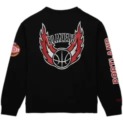 Men Mitchell & Ness Hoodies & Sweatshirts-There And Back Fleece Crew Portland Trail Blazers