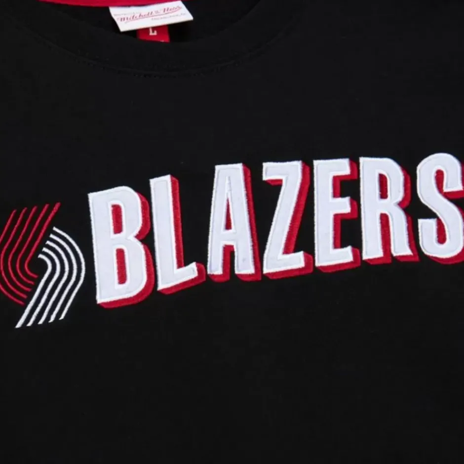 Men Mitchell & Ness Hoodies & Sweatshirts-There And Back Fleece Crew Portland Trail Blazers