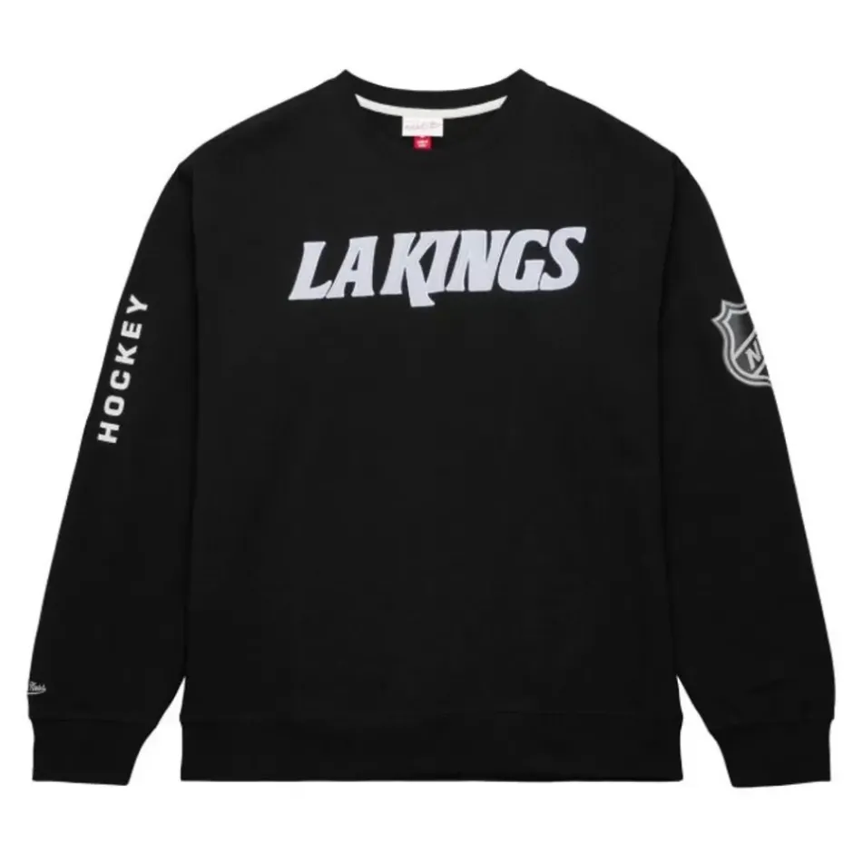 Men Mitchell & Ness Hoodies & Sweatshirts-There And Back Fleece Crew Current Logo Los Angeles Kings