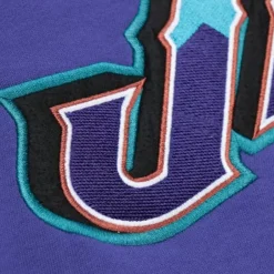 Men Mitchell & Ness Hoodies & Sweatshirts-There And Back Fleece Crew Utah Jazz