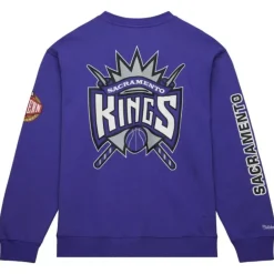 Men Mitchell & Ness Hoodies & Sweatshirts-There And Back Fleece Crew Sacramento Kings