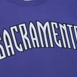Men Mitchell & Ness Hoodies & Sweatshirts-There And Back Fleece Crew Sacramento Kings