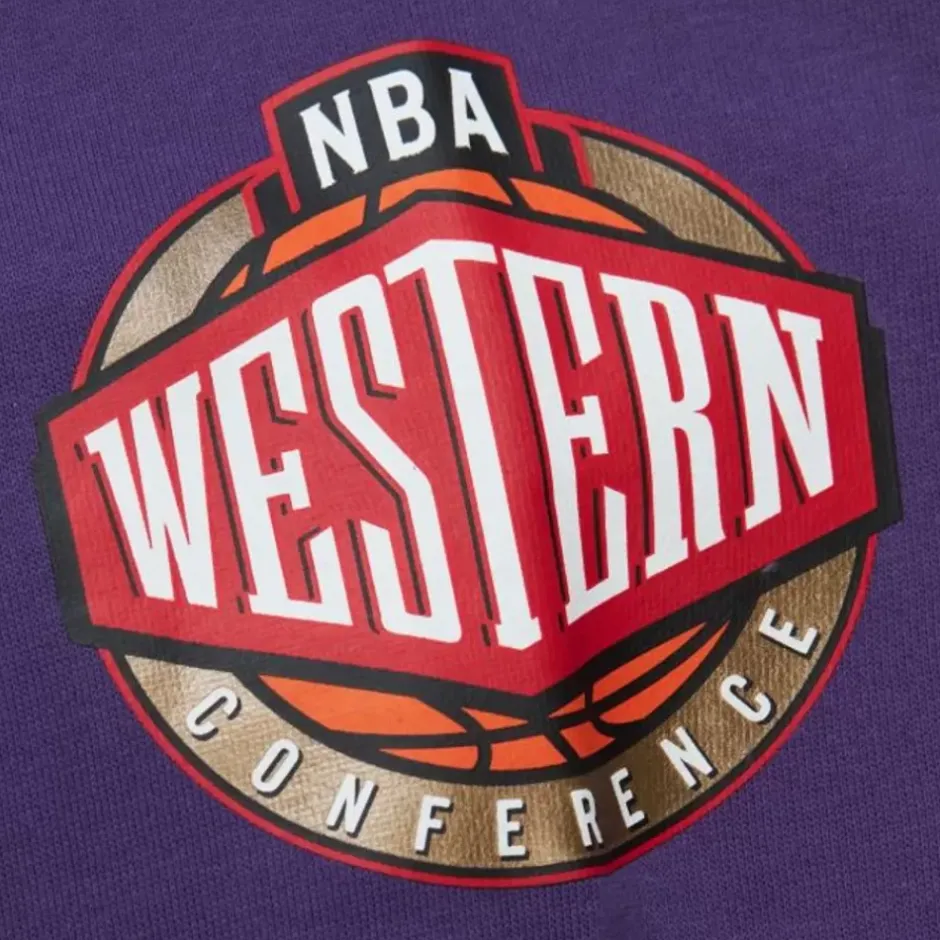 Men Mitchell & Ness Hoodies & Sweatshirts-There And Back Fleece Crew Los Angeles Lakers