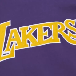 Men Mitchell & Ness Hoodies & Sweatshirts-There And Back Fleece Crew Los Angeles Lakers
