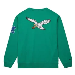 Men Mitchell & Ness Hoodies & Sweatshirts-There And Back Fleece Crew Philadelphia Eagles