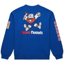 Men Mitchell & Ness Hoodies & Sweatshirts-There And Back Fleece Crew Denver Nuggets
