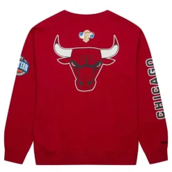 Men Mitchell & Ness Hoodies & Sweatshirts-There And Back Fleece Crew Chicago Bulls