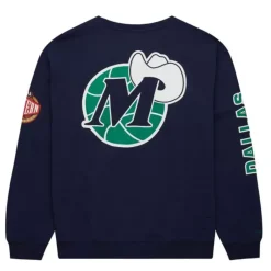 Men Mitchell & Ness Hoodies & Sweatshirts-There And Back Fleece Crew Dallas Mavericks