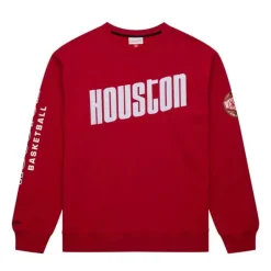 Men Mitchell & Ness Hoodies & Sweatshirts-There And Back Fleece Crew Houston Rockets