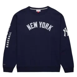 Men Mitchell & Ness Hoodies & Sweatshirts-There And Back Fleece Crew Current Logo New York Yankees