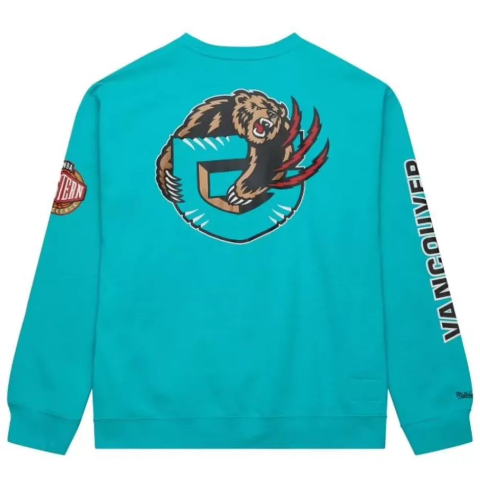 Men Mitchell & Ness Hoodies & Sweatshirts-There And Back Fleece Crew Vancouver Grizzlies
