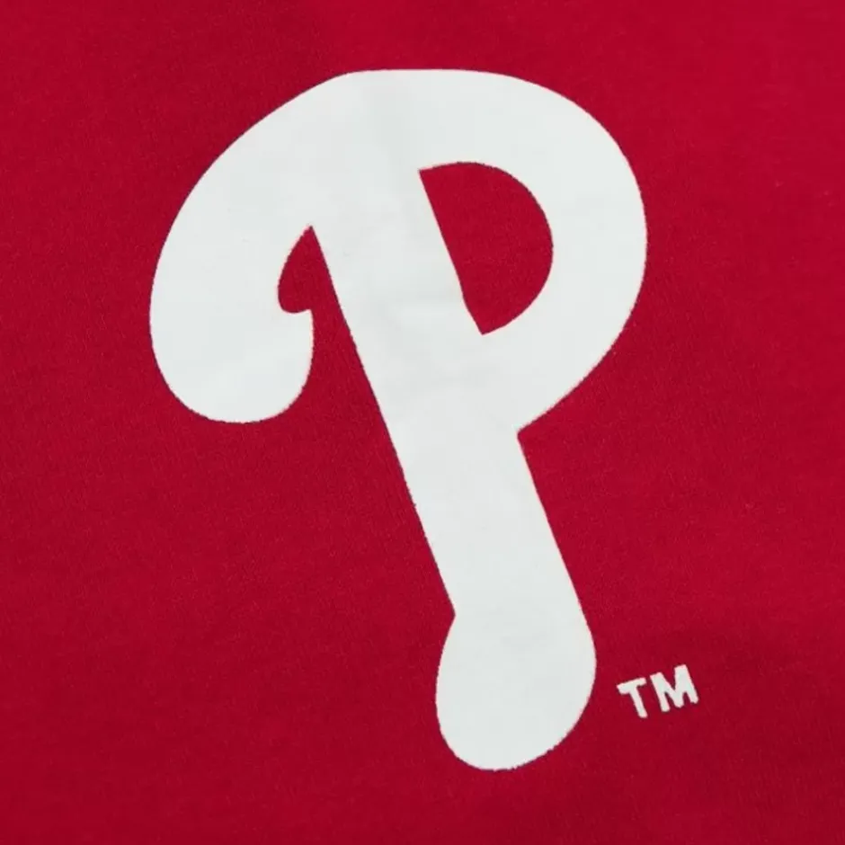 Men Mitchell & Ness Hoodies & Sweatshirts-There And Back Fleece Crew Current Logo Philadelphia Phillies