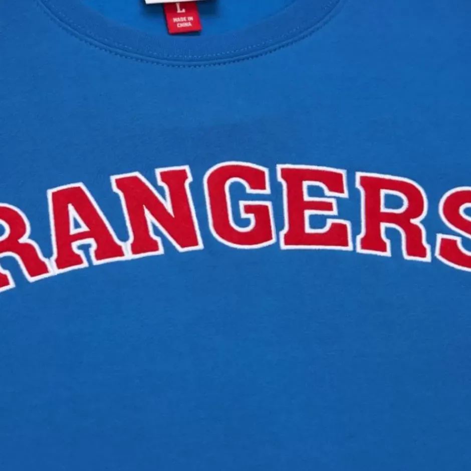 Men Mitchell & Ness Hoodies & Sweatshirts-There And Back Fleece Crew Current Logo New York Rangers