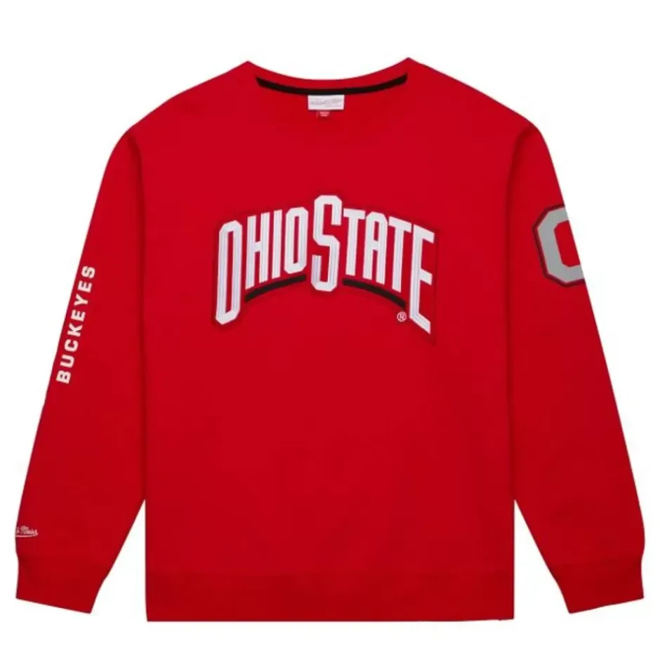 Men Mitchell & Ness Hoodies & Sweatshirts-There And Back Fleece Crew Ohio State