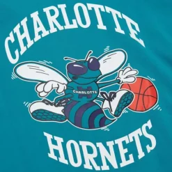 Men Mitchell & Ness Hoodies & Sweatshirts-There And Back Fleece Crew Charlotte Hornets