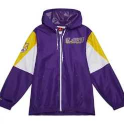 Men Mitchell & Ness Jackets & Outerwear-Throw It Back Full Zip Windbreaker Louisiana State University