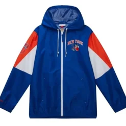 Men Mitchell & Ness Jackets & Outerwear-Throw It Back Full Zip Windbreaker New York Knicks