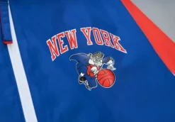Men Mitchell & Ness Jackets & Outerwear-Throw It Back Full Zip Windbreaker New York Knicks