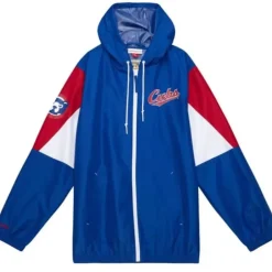 Men Mitchell & Ness Jackets & Outerwear-Throw It Back Full Zip Windbreaker Chicago Cubs