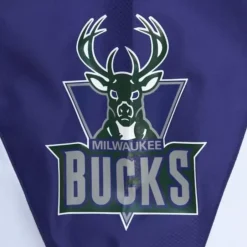 Men Mitchell & Ness Jackets & Outerwear-Throw It Back Full Zip Windbreaker Milwaukee Bucks