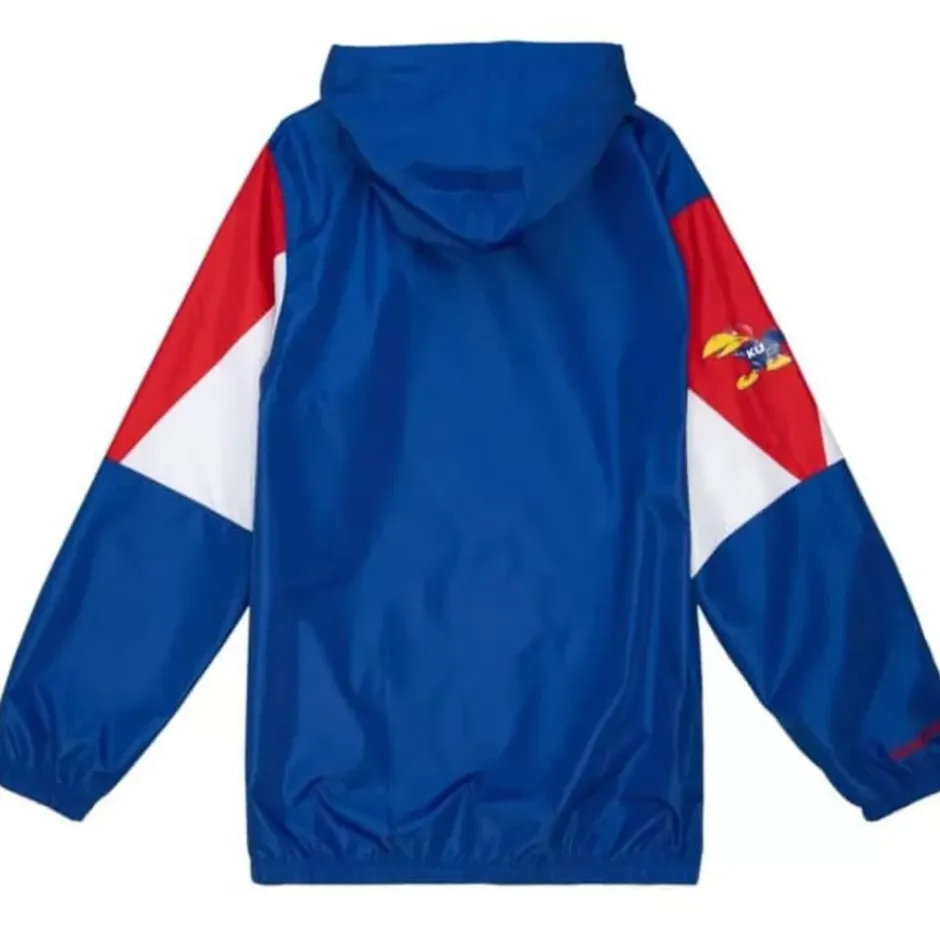 Men Mitchell & Ness Jackets & Outerwear-Throw It Back Full Zip Windbreaker University Of Kansas