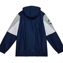 Men Mitchell & Ness Jackets & Outerwear-Throw It Back Full Zip Windbreaker Georgetown University
